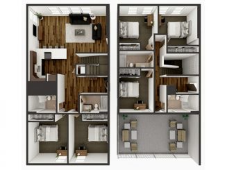 E1 Townhome Floor plan layout