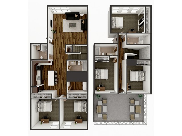 E2 Townhome Floor plan layout