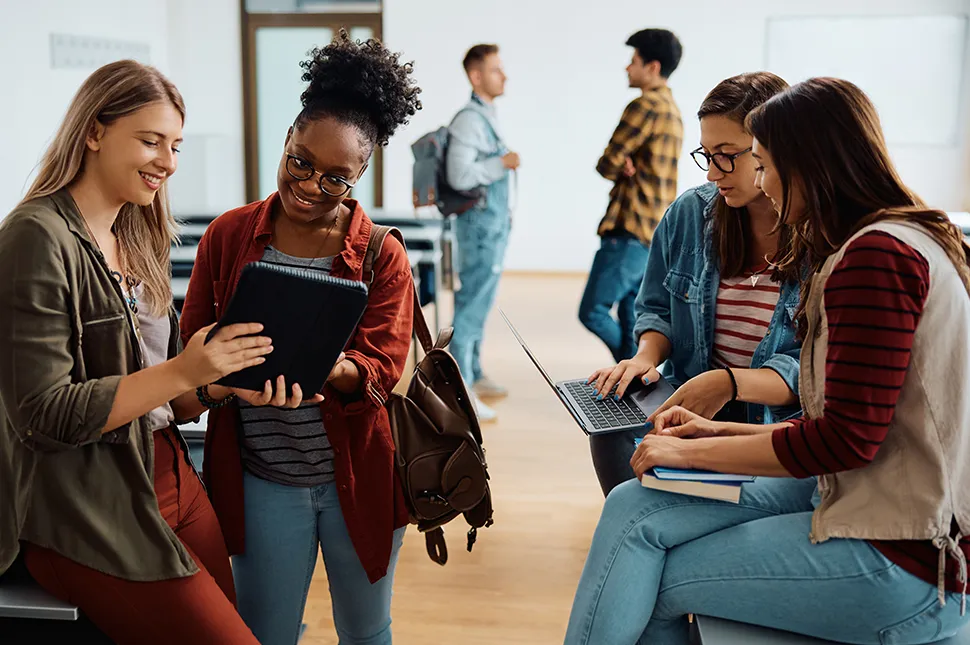 group of college students