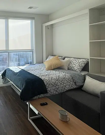 furnished apartment bedroom